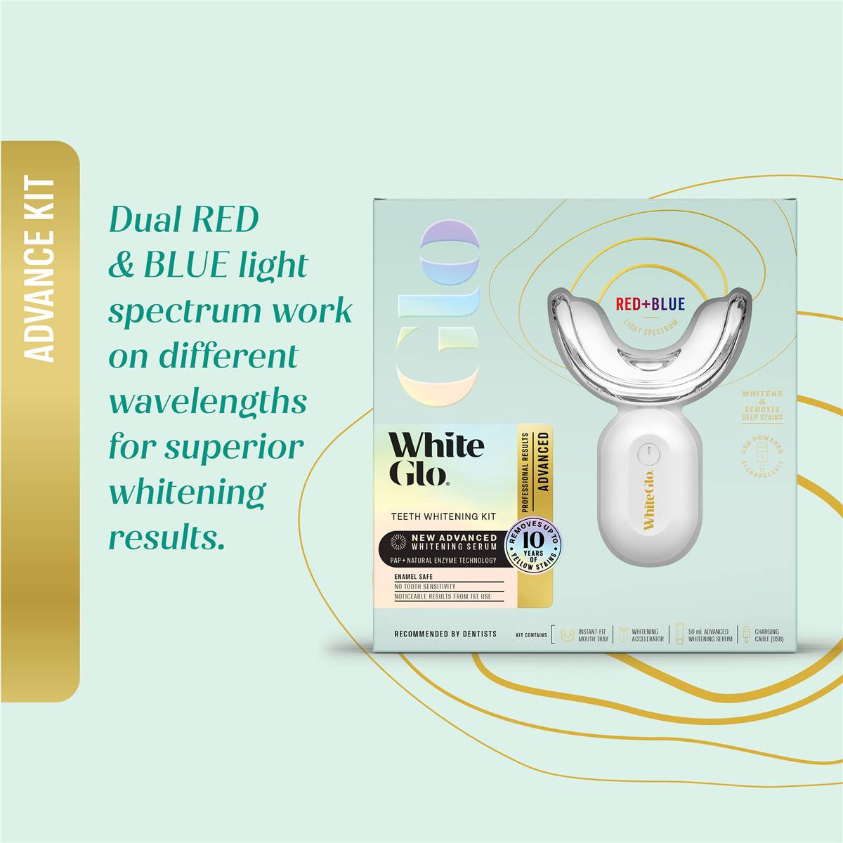 White Glo Advanced Whitening Red & Blue Light Kit