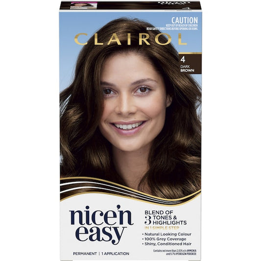 Clairol Nice N Easy 4 Natural Dark Brown Permanent Hair Colour