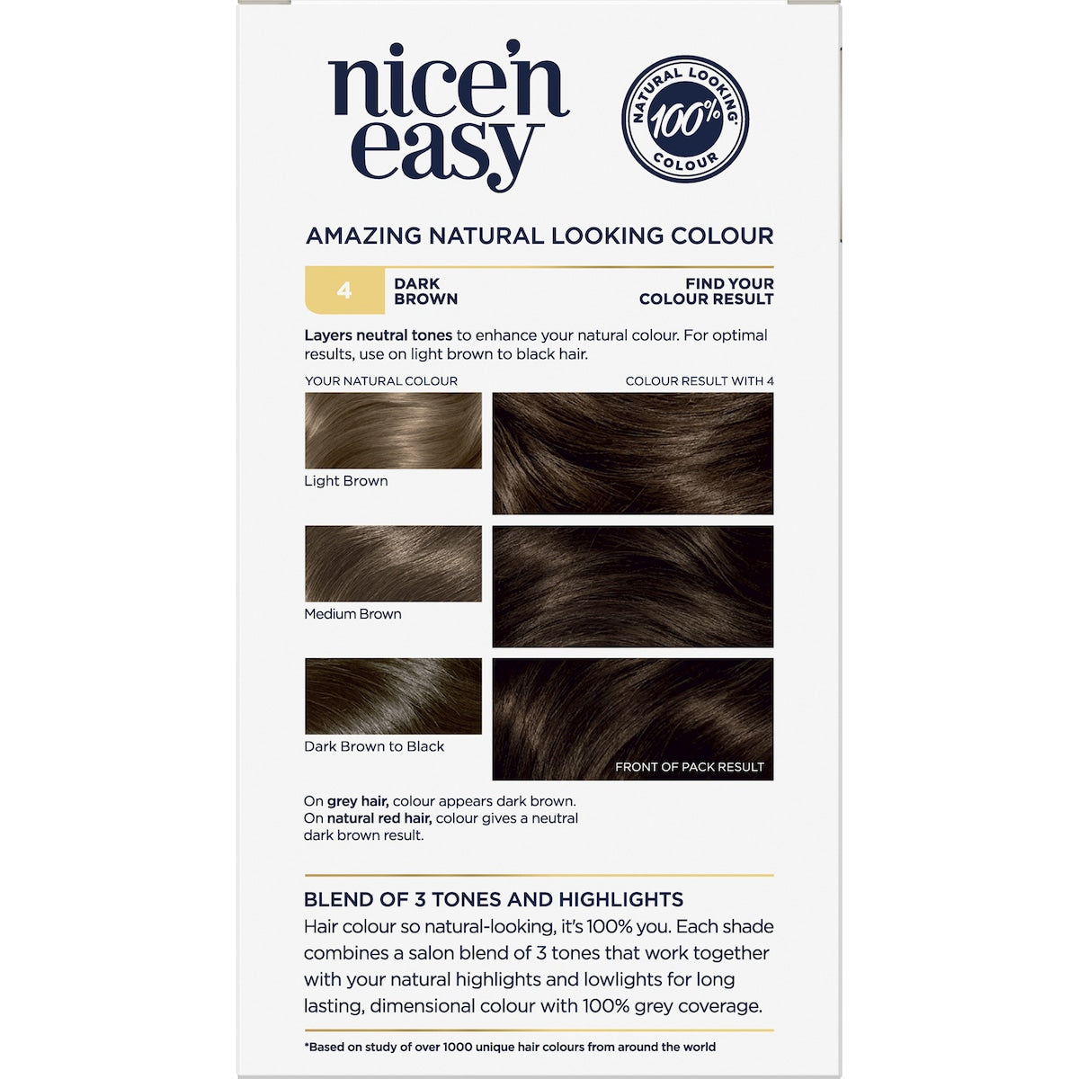Clairol Nice N Easy 4 Natural Dark Brown Permanent Hair Colour