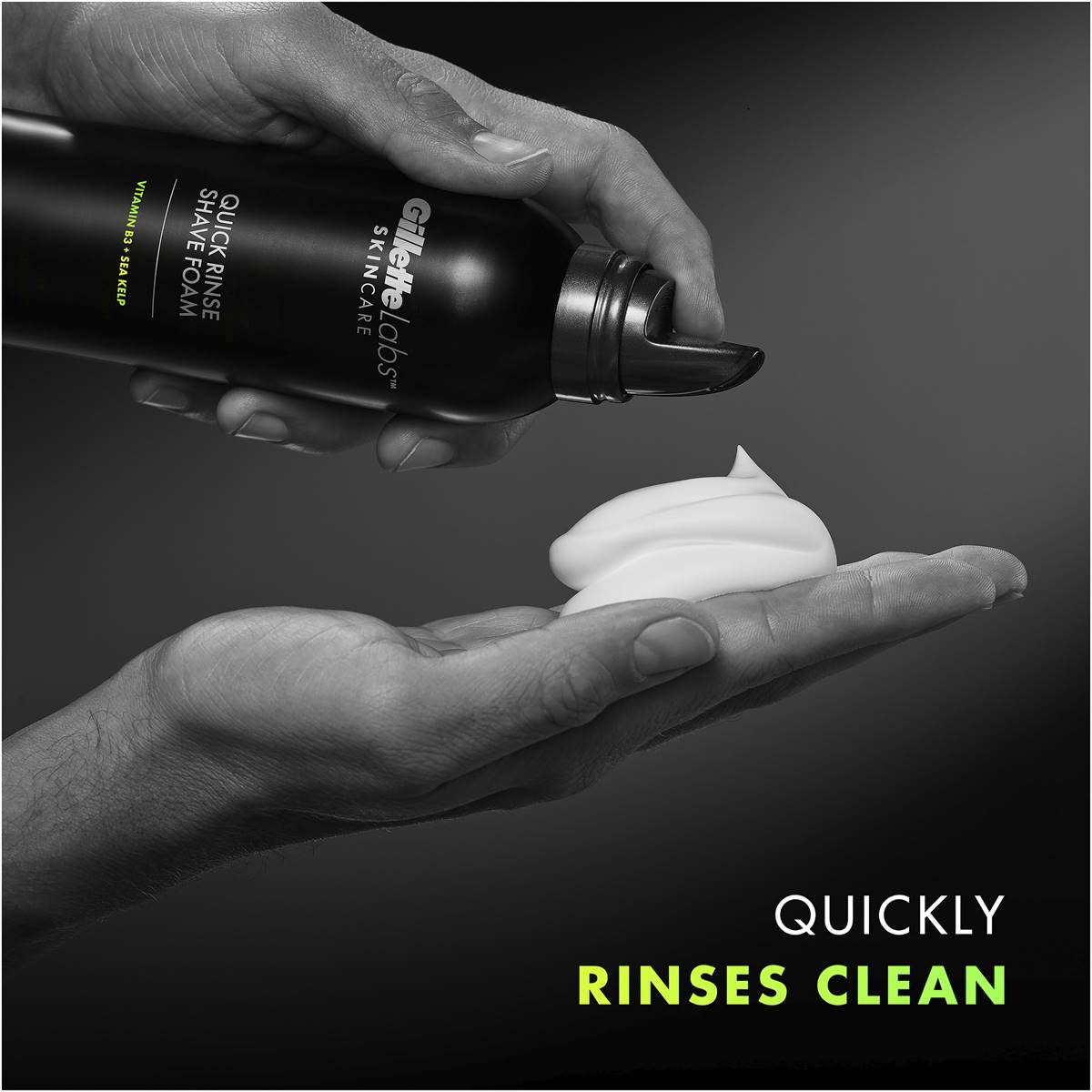 Gillette Quick Rinse Shave Foam With Vitamin B3 & Sea Kelp 240ml