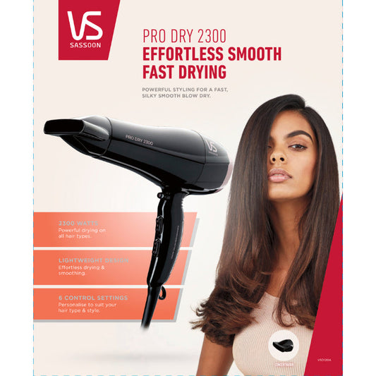 VS Sassoon Pro Dry 2300w Hair Dryer 1 Each