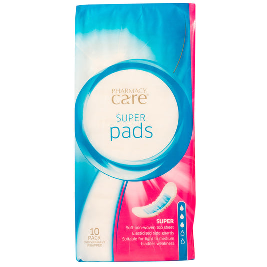Pharmacy Care Super Incontinence Pads 10PK X4