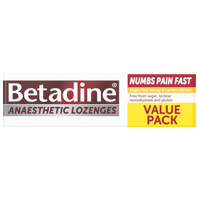 Betadine Anaesthetic Lozenges Honey & Lemon Flavour 36 Pack - Sore Throat Lozenges