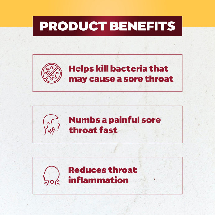 Betadine Anaesthetic Lozenges Honey & Lemon Flavour 36 Pack - Sore Throat Lozenges