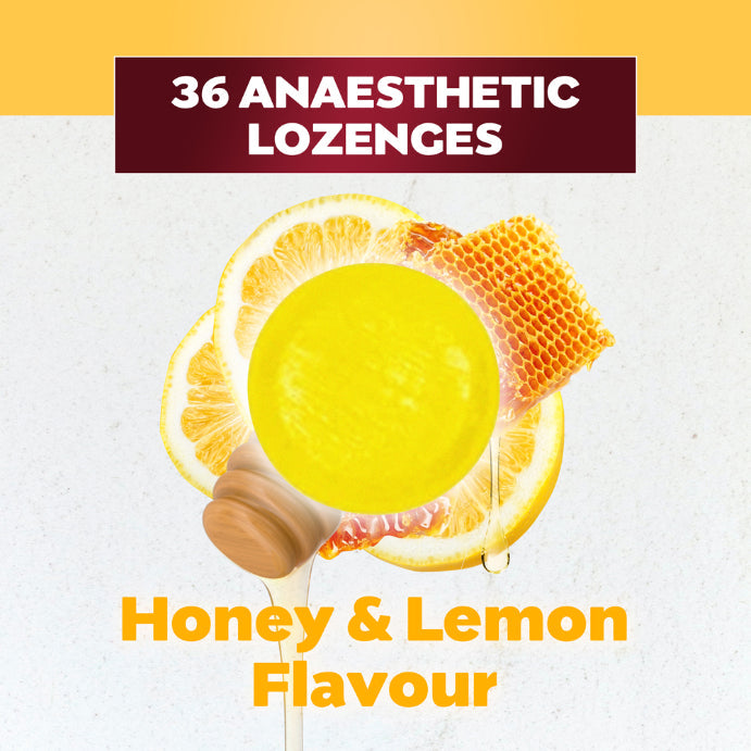 Betadine Anaesthetic Lozenges Honey & Lemon Flavour 36 Pack - Sore Throat Lozenges