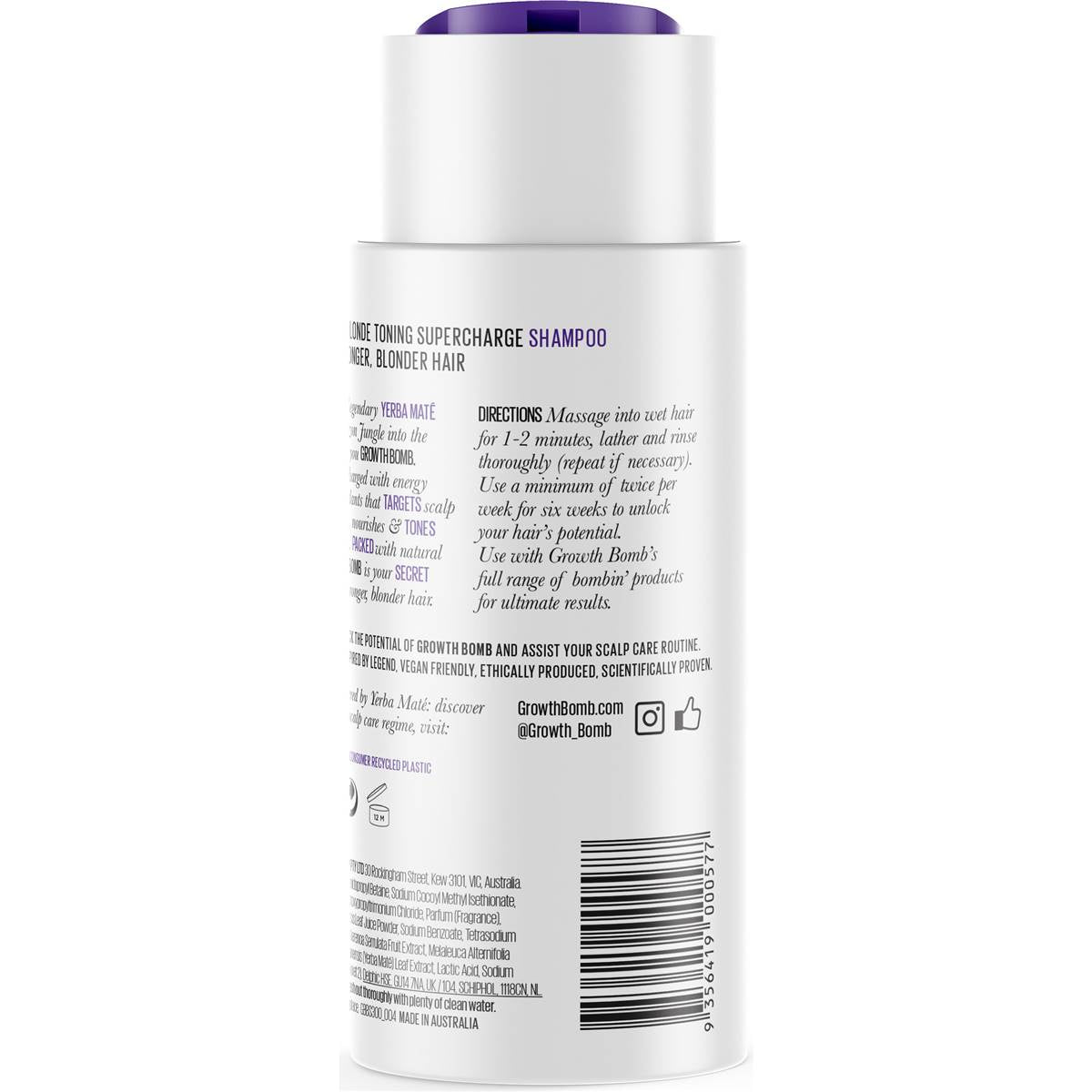 Growth Bomb Blonde Colour Enhancing Shampoo 300ml
