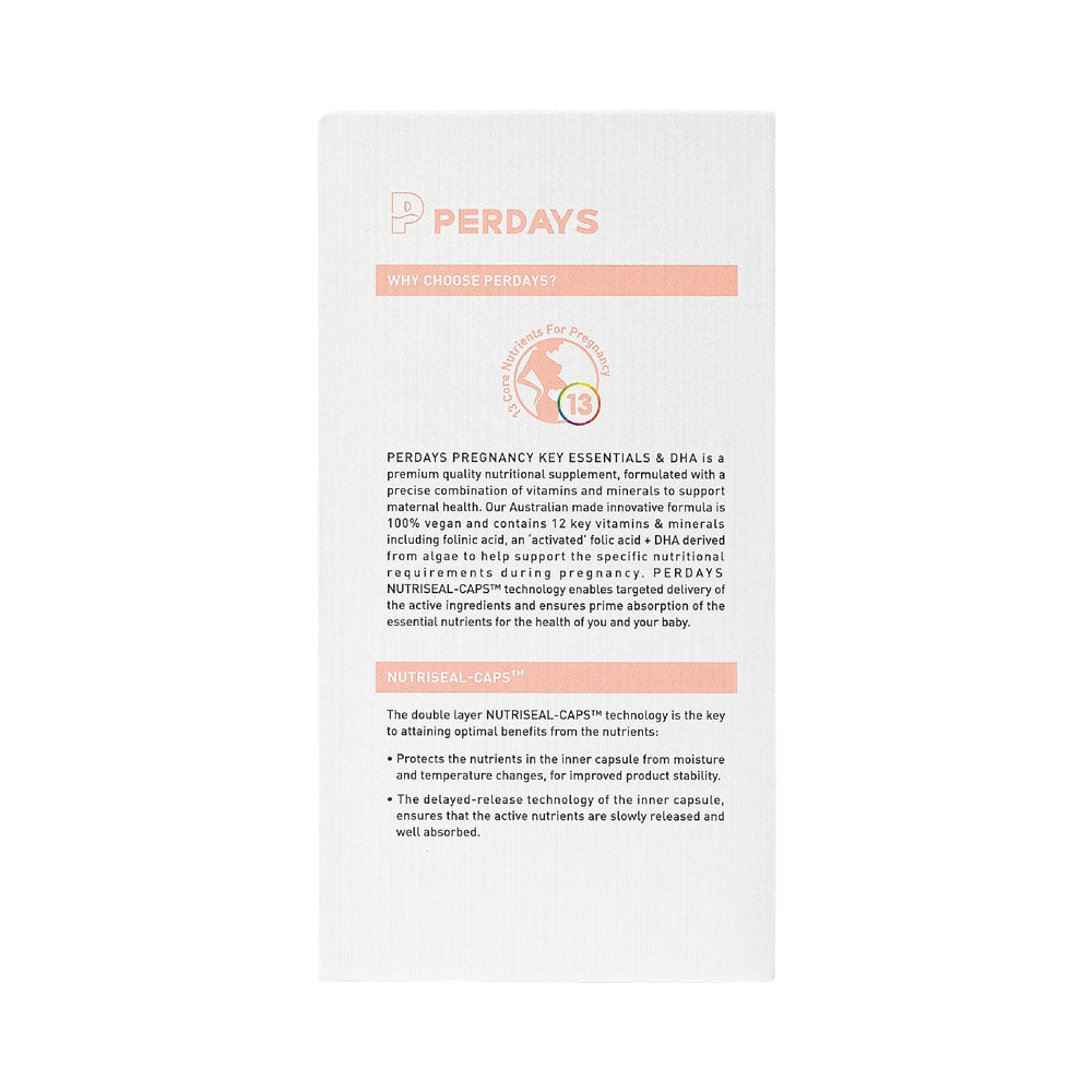 Perdays Pregnancy Key Essentials & Dha 60c