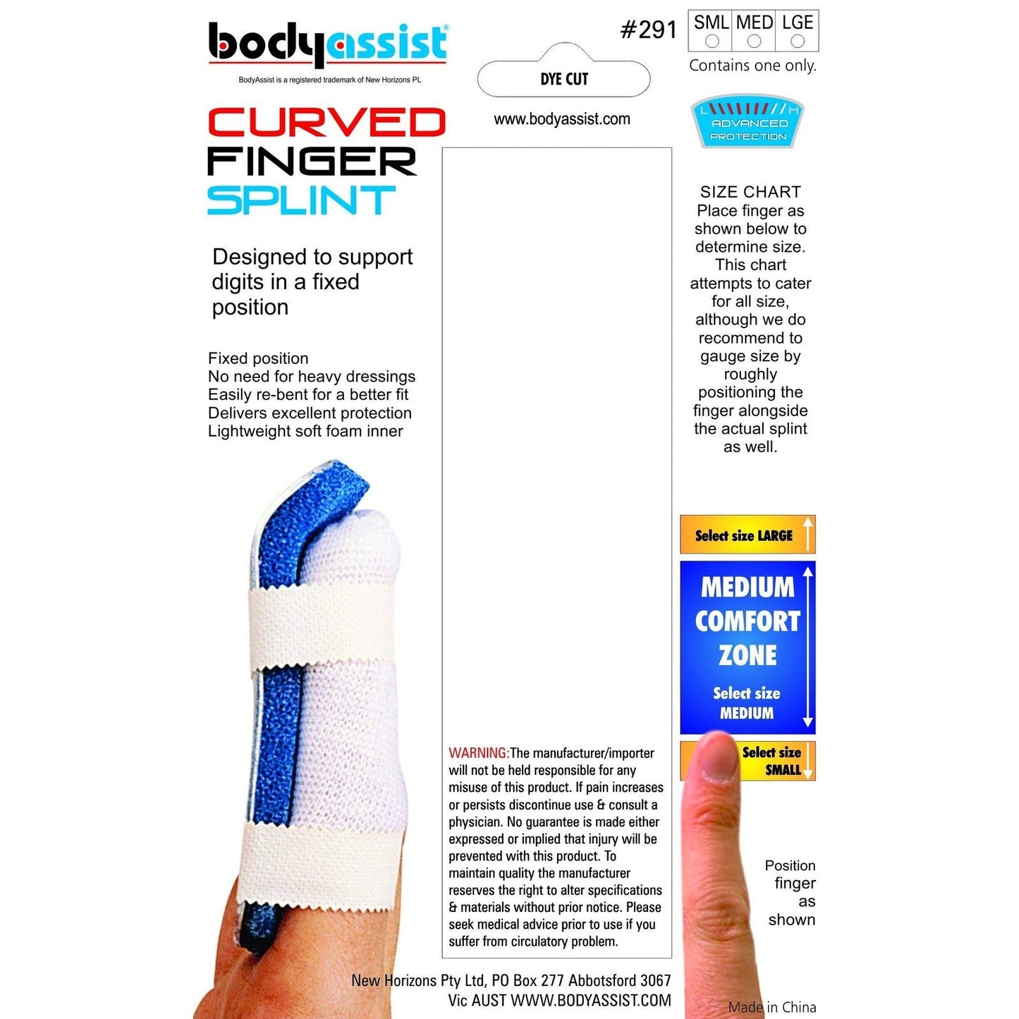 Body Assist Curved Finger Splint