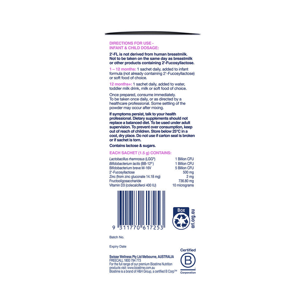 BIOSTIME INFANT & CHILDREN A-L-G CARE SACHET 1.5G X 28 PACK