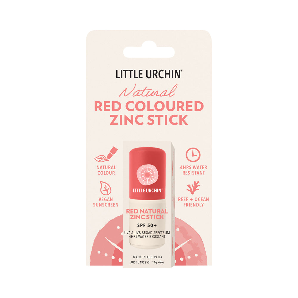 Little Urchin Red Natural Zinc Stick Spf 50+ 14g