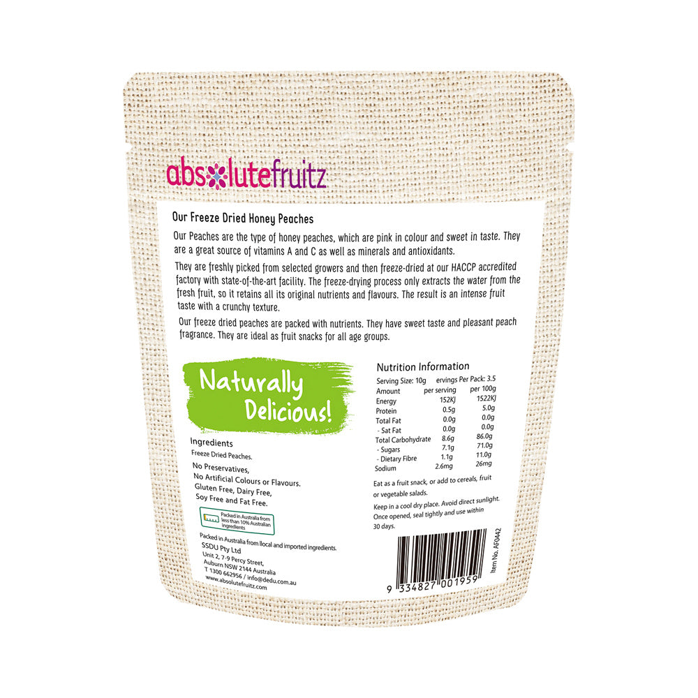 Absolutefruitz Freeze Dried Peaches 35g