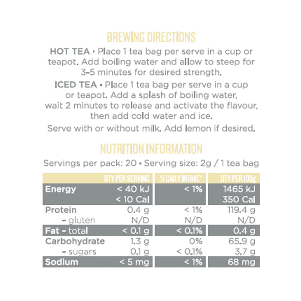 Tea Tonic Organic Vanilla Breakfast Tea X 20 Tea Bags