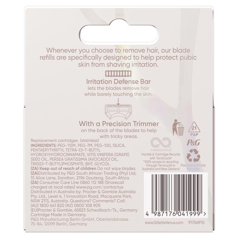 Gillette Venus Blade Refills For Pubic Hair & Skin 3 Pack