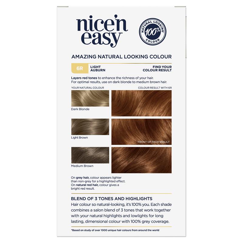 Clairol Nice & Easy 6R Natural Light Auburn Hair Colour