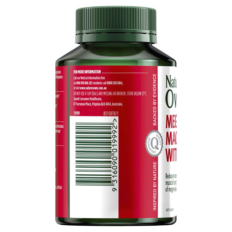 Natures Own Mega Magnesium With Vitamin D3 100 Tablets