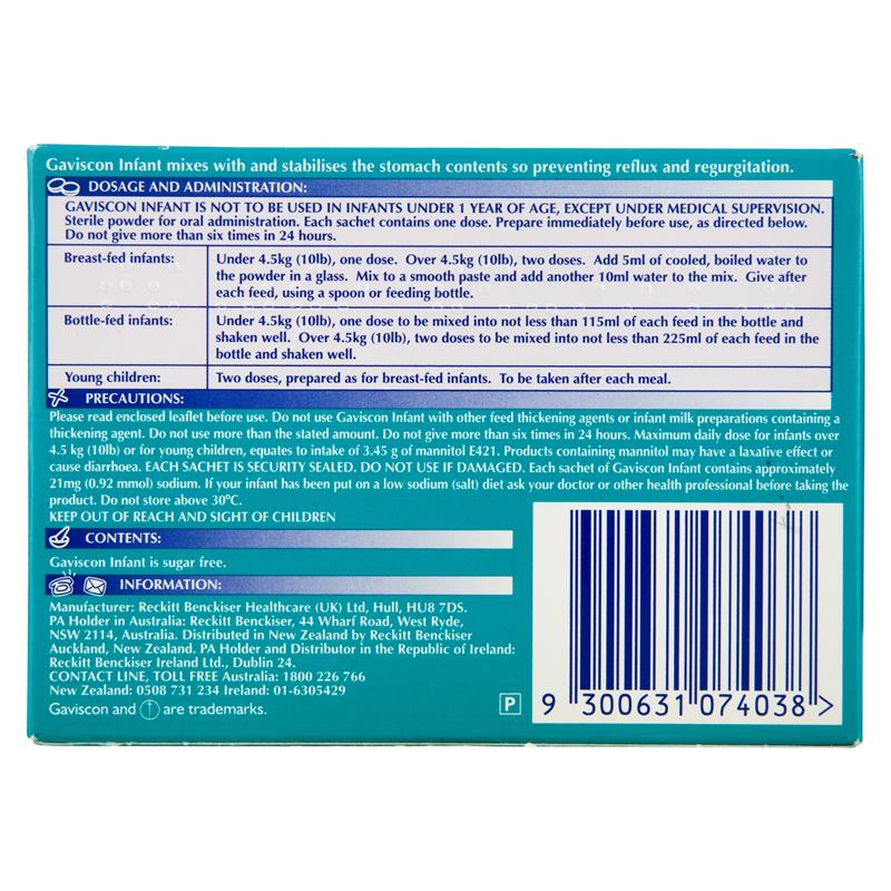Gaviscon Infant Powder Sachets for Regurgitation and Gastric Reflux 30 Pack