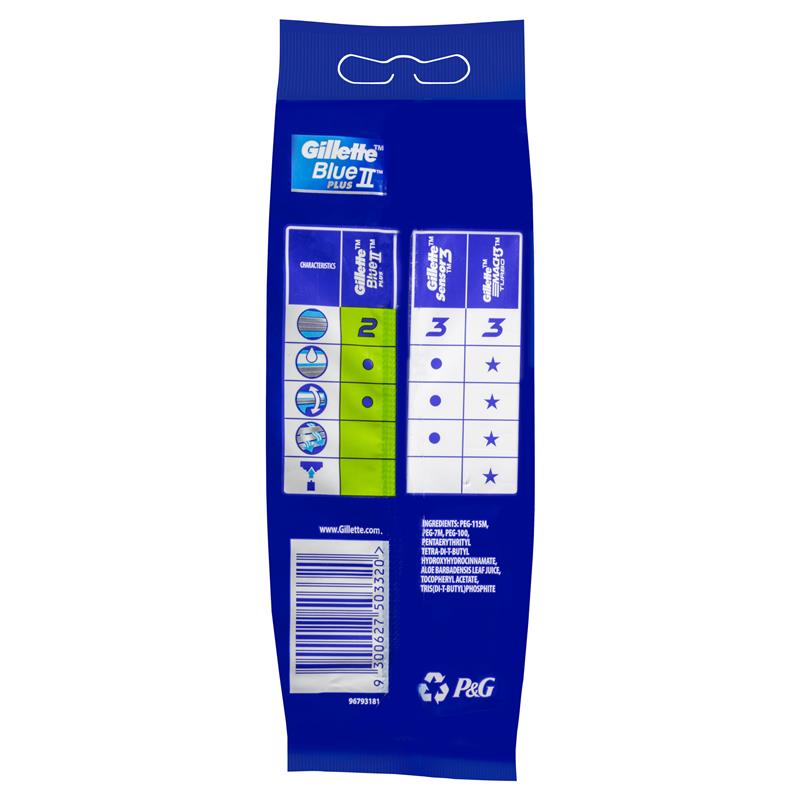 Gillette Blue II Disposable Shaving Razor 5 Pack