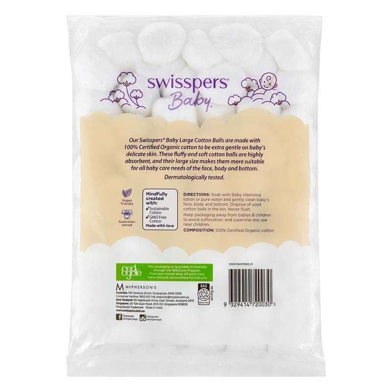 Swisspers Baby Organic Cotton Large Balls 60