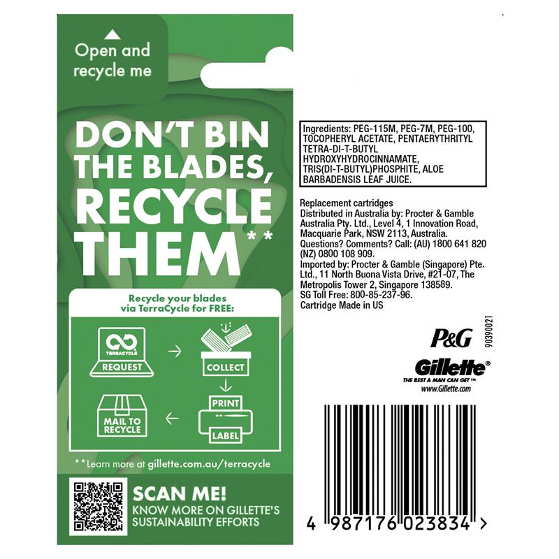 Gillette 5 Aqua Razor Blades 4 Pack