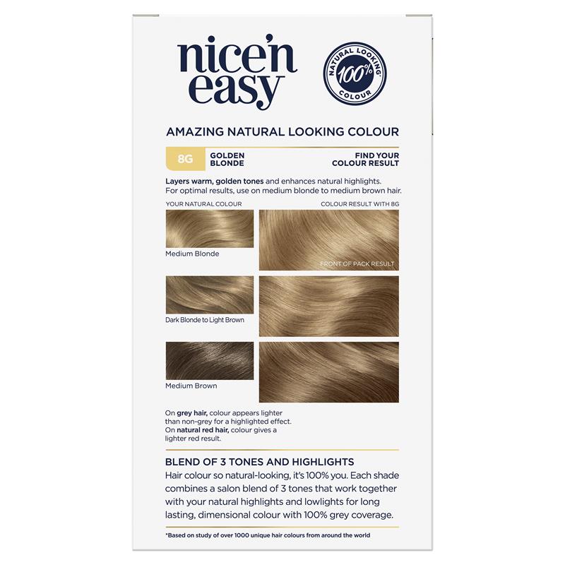 Clairol Nice & Easy 8G Natural Golden Blonde Hair Colour