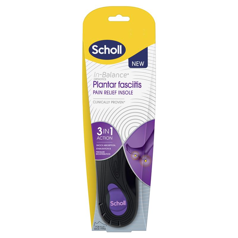 Scholl In-Balance Pain Relief Plantar Fasciitis Orthotic Insoles - LARGE