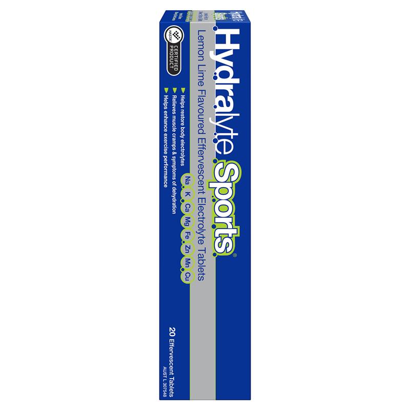 Hydralyte Sports Lemon Lime 20 Effervescent Tablets