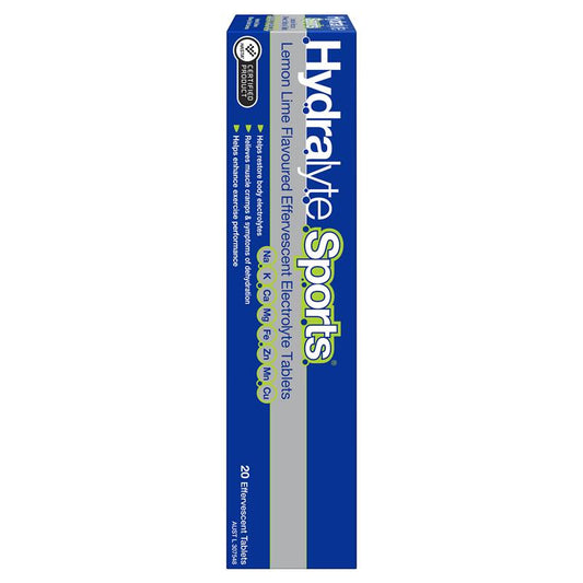 Hydralyte Sports Lemon Lime 20 Effervescent Tablets