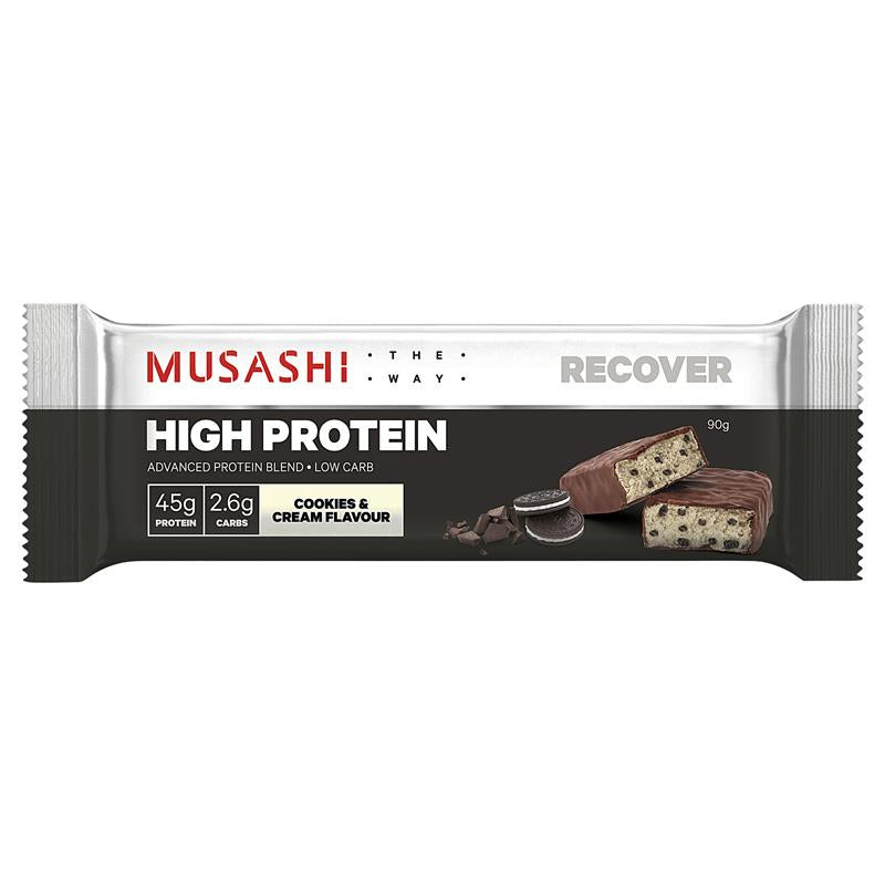 Musashi High Protein Bar Cookies And Cream 90g 12PACK