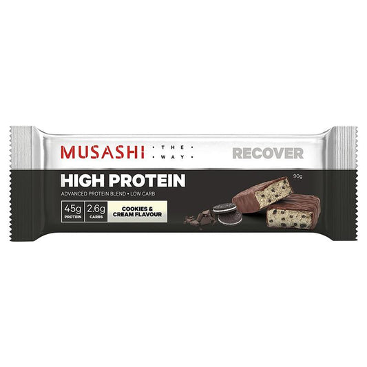 Musashi High Protein Bar Cookies And Cream 90g 12PACK