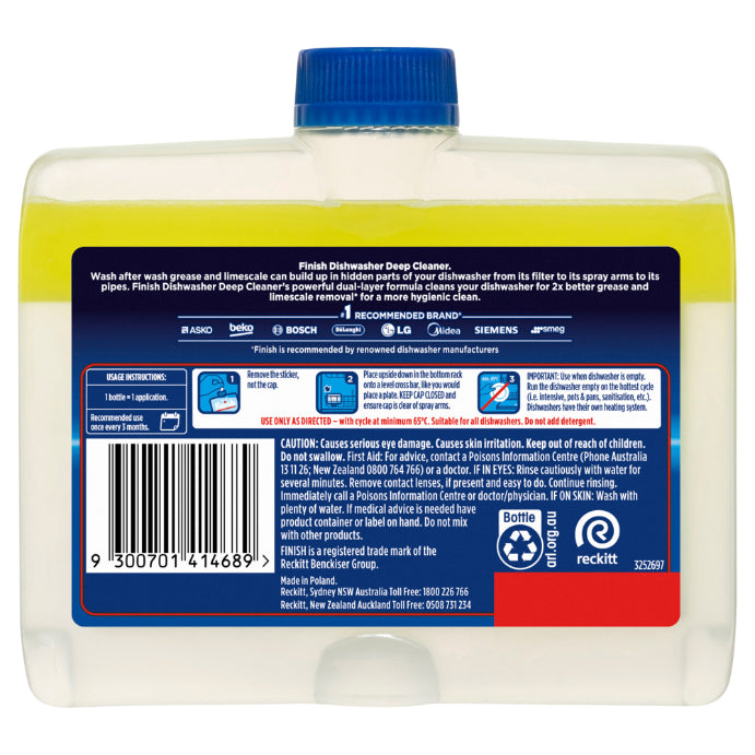 Finish Dishwasher Deep Cleaner Lemon Liquid 250ml
