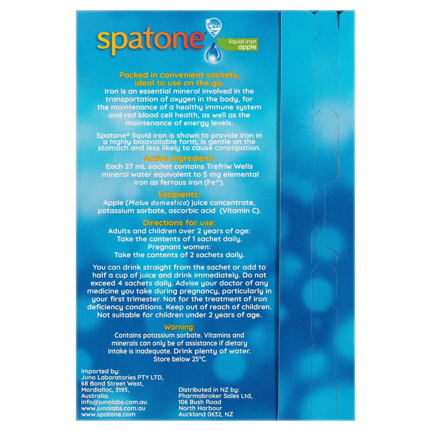 SPATONE APPLE LIQ IRON 28 SACHETS