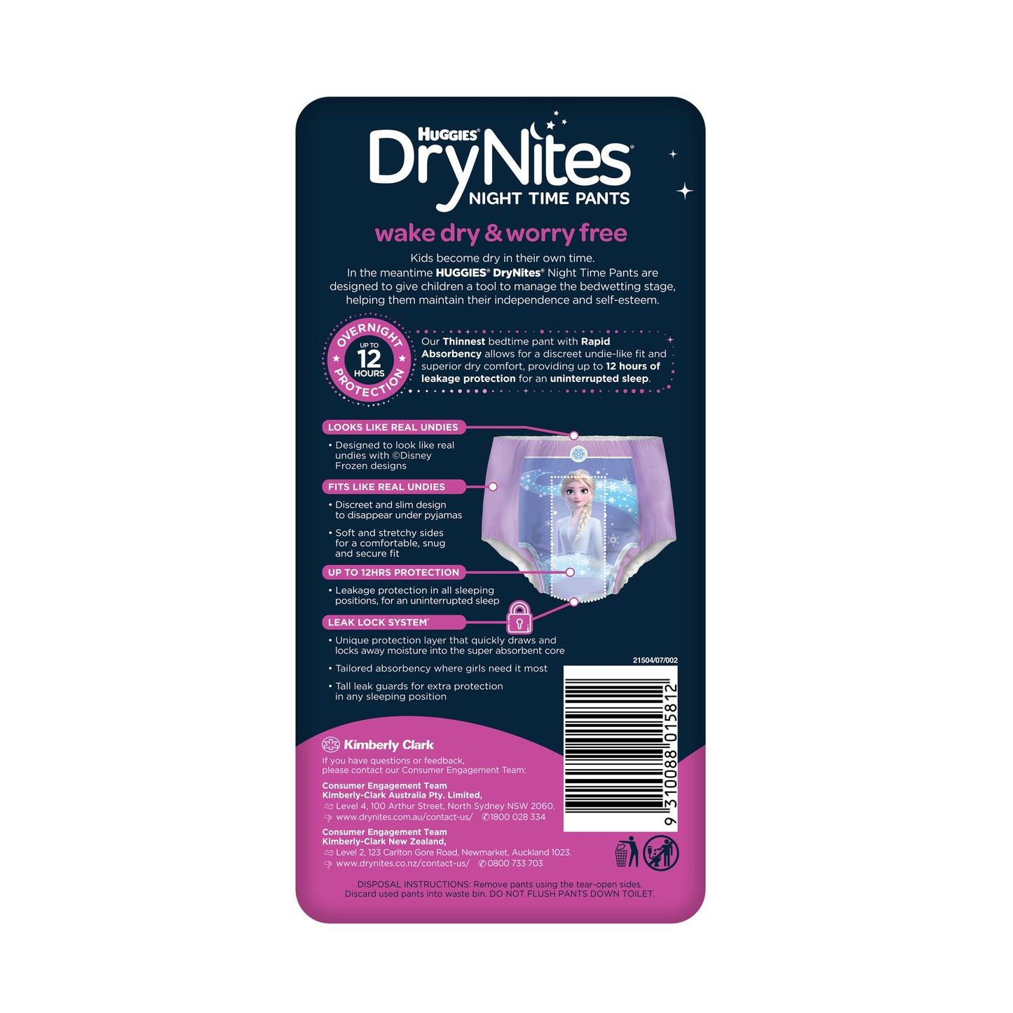 Huggies DryNites Girl 4+ Years 9 Pack