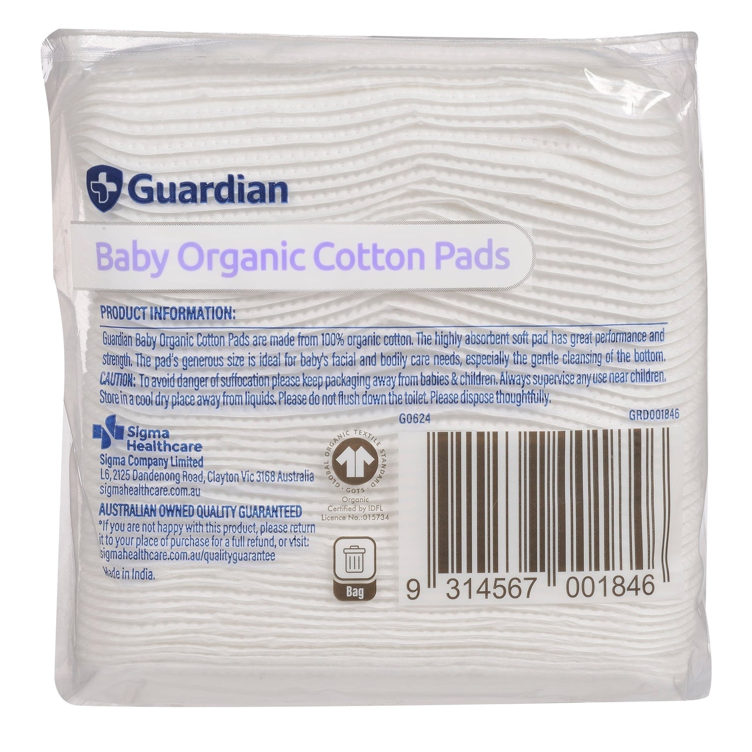 Guardian Baby Organic Cotton Pads 50pk