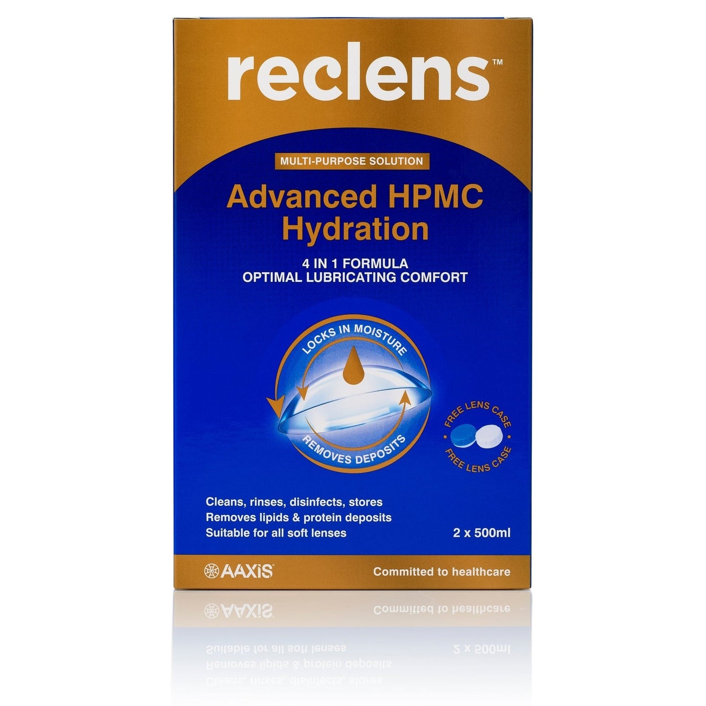 Reclens Multi Purpose Solution 2 X 500ml (With Lens Case)