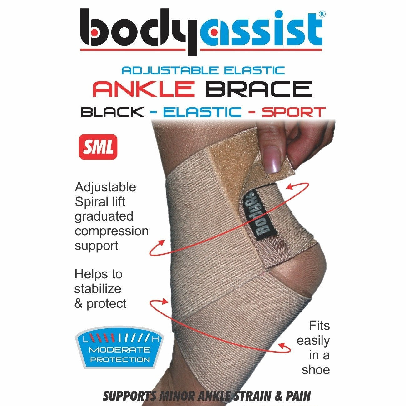 Body Assist Adjustable Elastic Ankle Brace