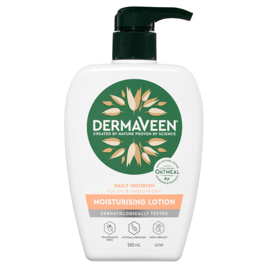 DermaVeen Daily Nourish Moisturising Lotion 500mL Pump