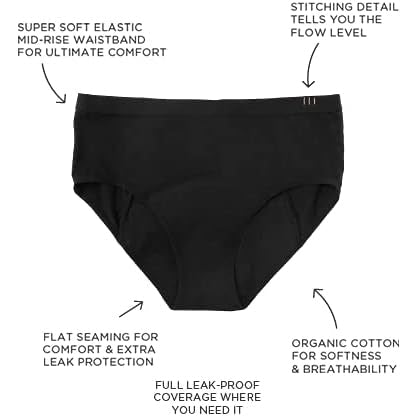 TOM ORGANIC The Period Brief Mid-Rise Black XL