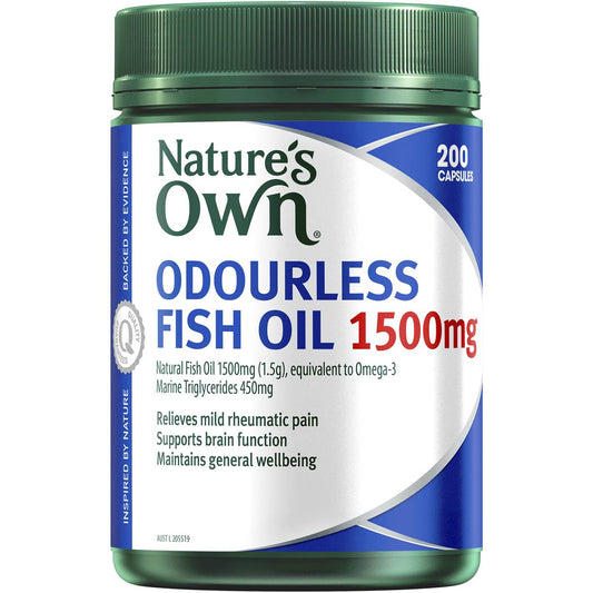 Nature's Own Odourless Fish Oil 1500mg 200 Capsules