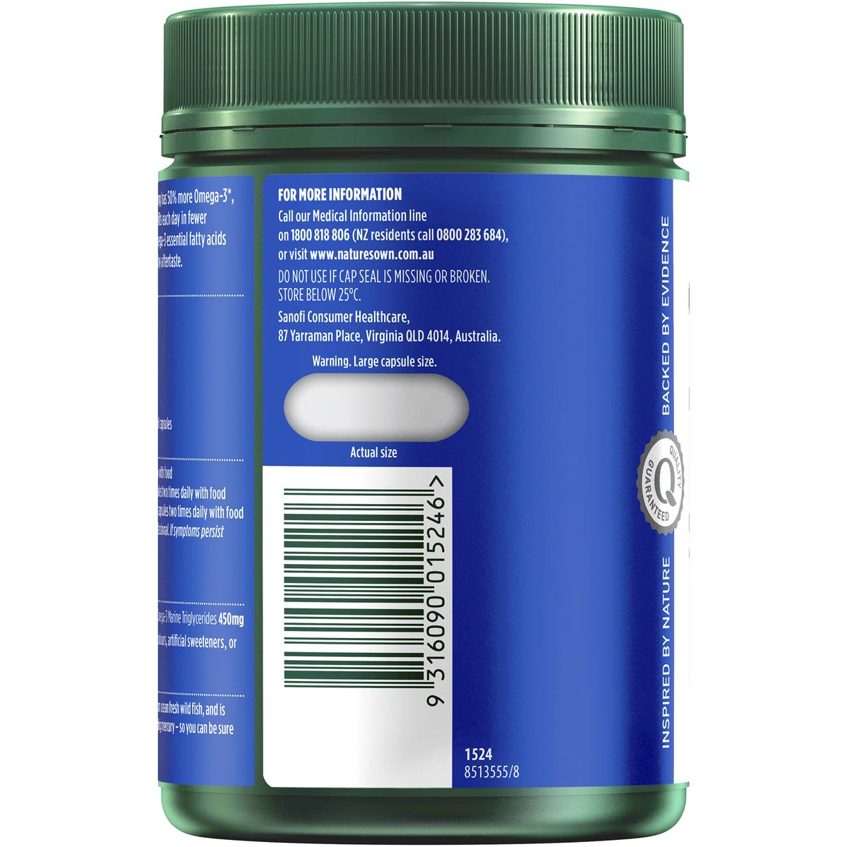 Nature's Own Odourless Fish Oil 1500mg 200 Capsules