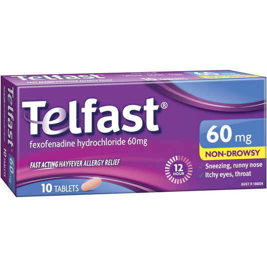 Telfast 60mg Non-Drowsy Tablets 10 Pack