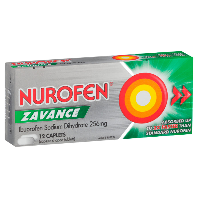 Nurofen Zavance Ibuprofen 256mg 12 Caplets