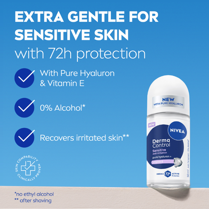 Nivea Derma Control Sensitive 72H Anti-Perspirant 50mL