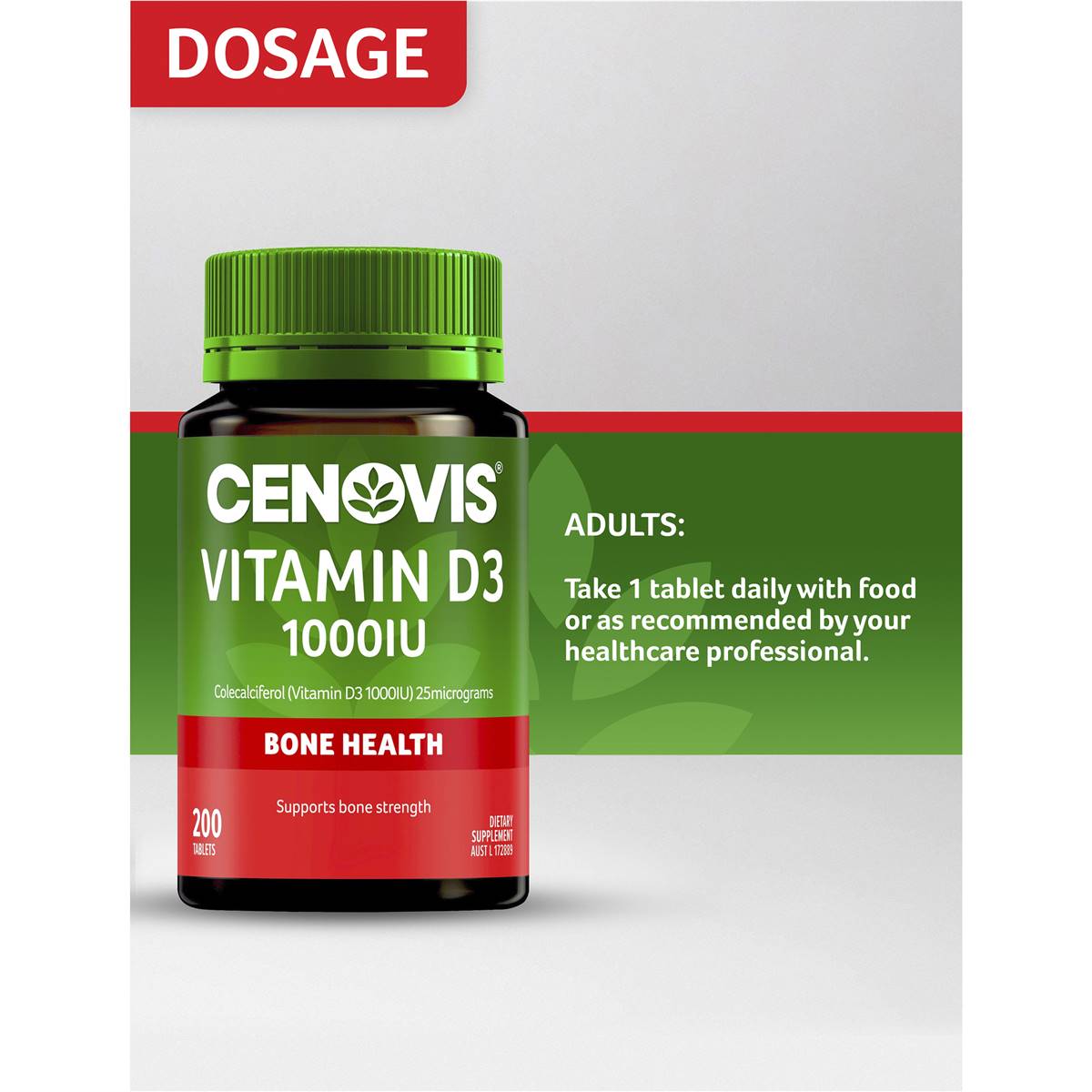 Cenovis Vitamin D3 1000IU 200 Tablets