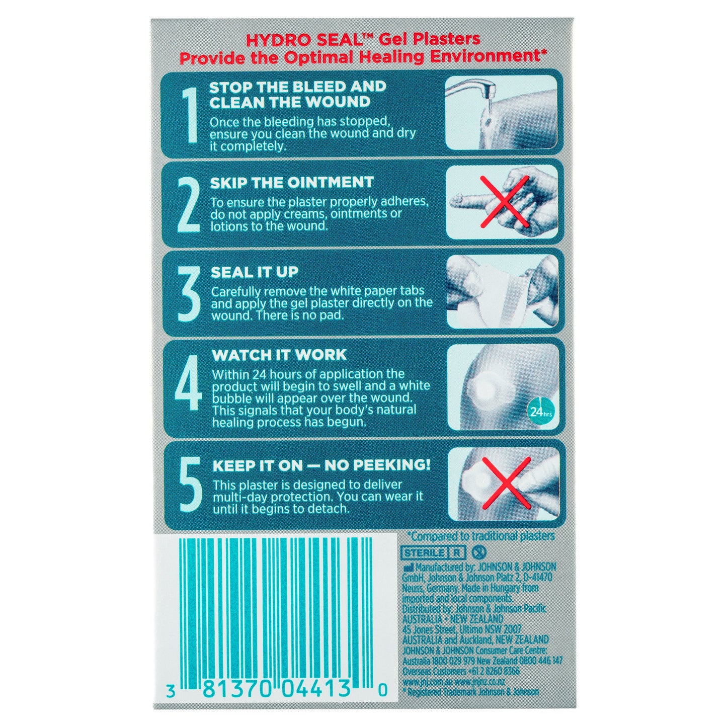 Band-aid Advanced Healing Hydro Seal Gel Plasters Large 6 Pack