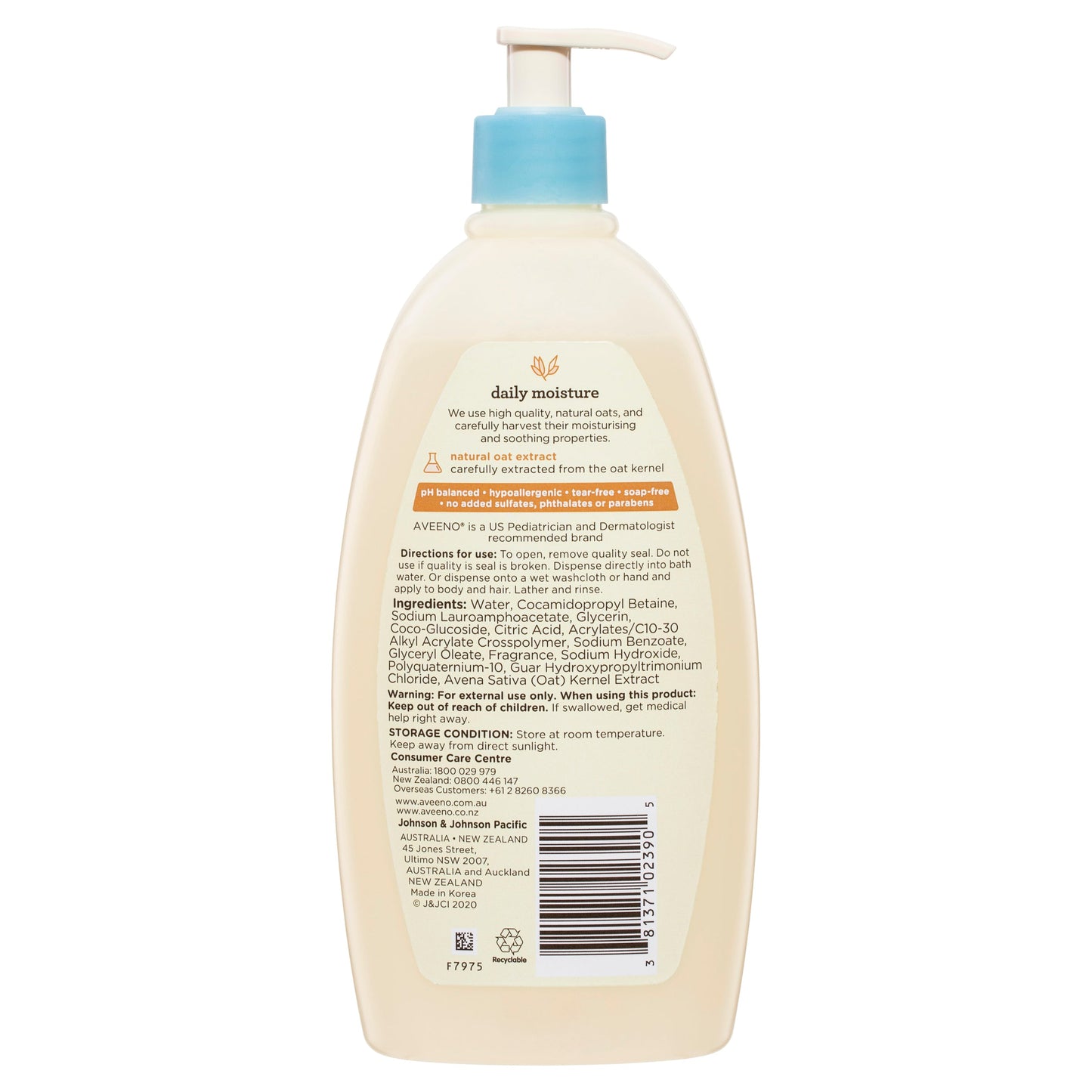 Aveeno Baby Daily Moisture Lightly Scented Wash & Shampoo 532ml