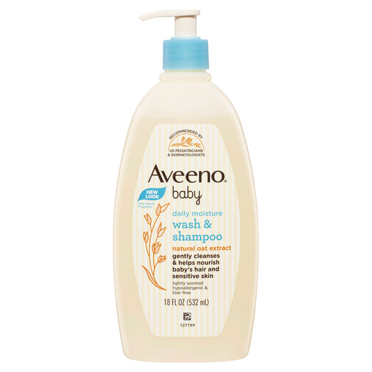 Aveeno Baby Daily Moisture Lightly Scented Wash & Shampoo 532ml