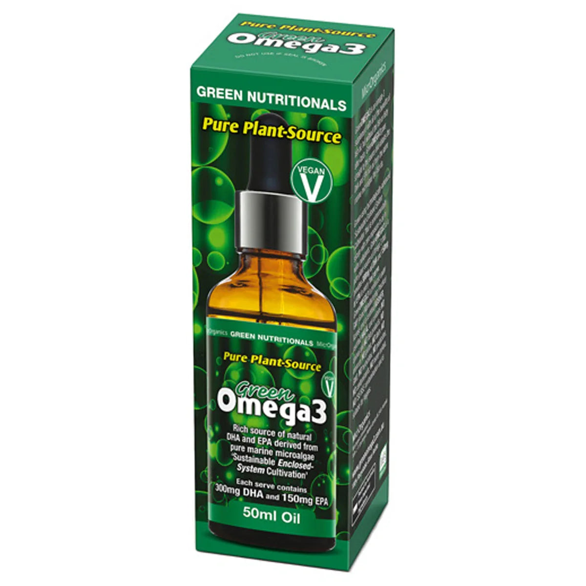GREEN NUTRITIONALS Green Omega3 Vegan Drops (300mg DHA+150mg EPA) 50ml