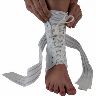Body Assist Sports Lock Lace-up Ankle Guard White/black