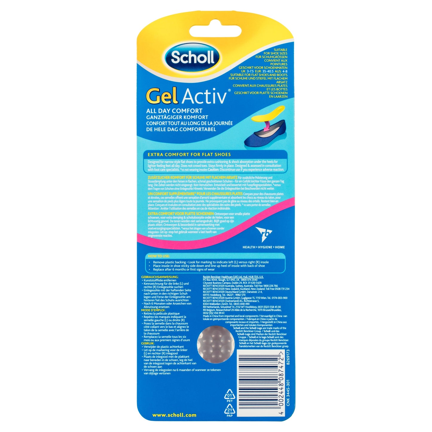 SCHOLL GelActiv Insoles for Women Flat Shoes