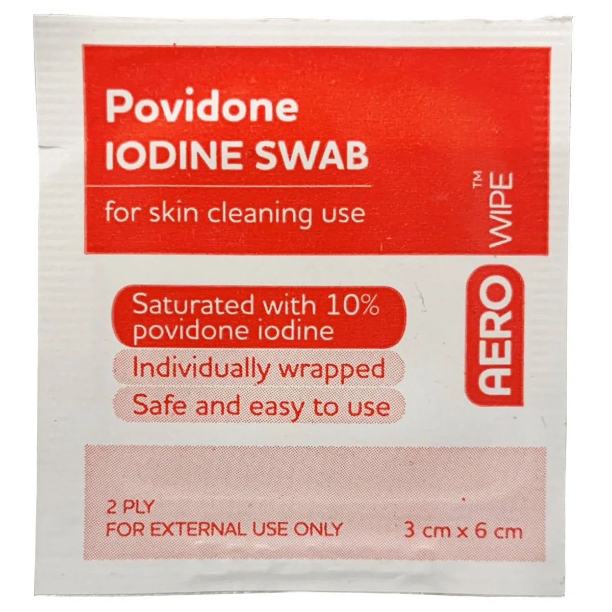 Aerowipe Povidone Iodine Swab 100 Pack